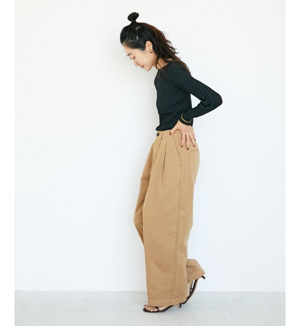  「《手洗い可能》ボートネックリブニット」|ニット・セーター|