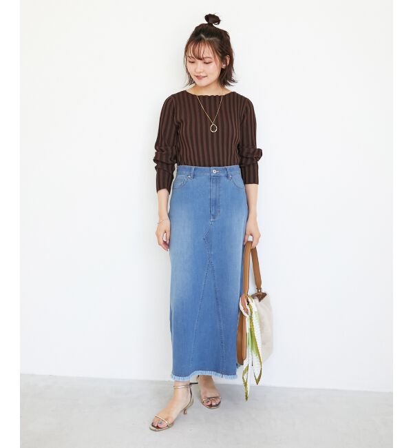  「《手洗い可能》ボートネックリブニット」|ニット・セーター|