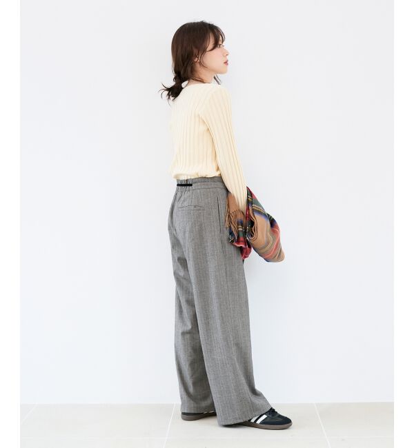  「《手洗い可能》ボートネックリブニット」|ニット・セーター|