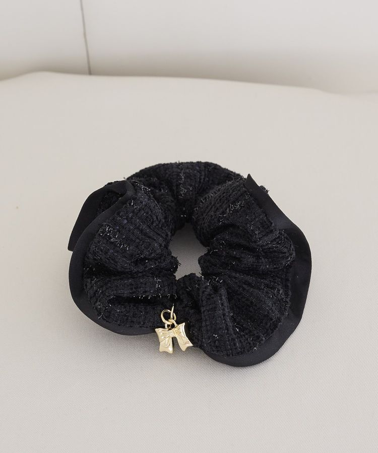 Maison de FLEUR「ツイードリボンシュシュ」|その他|ブラック