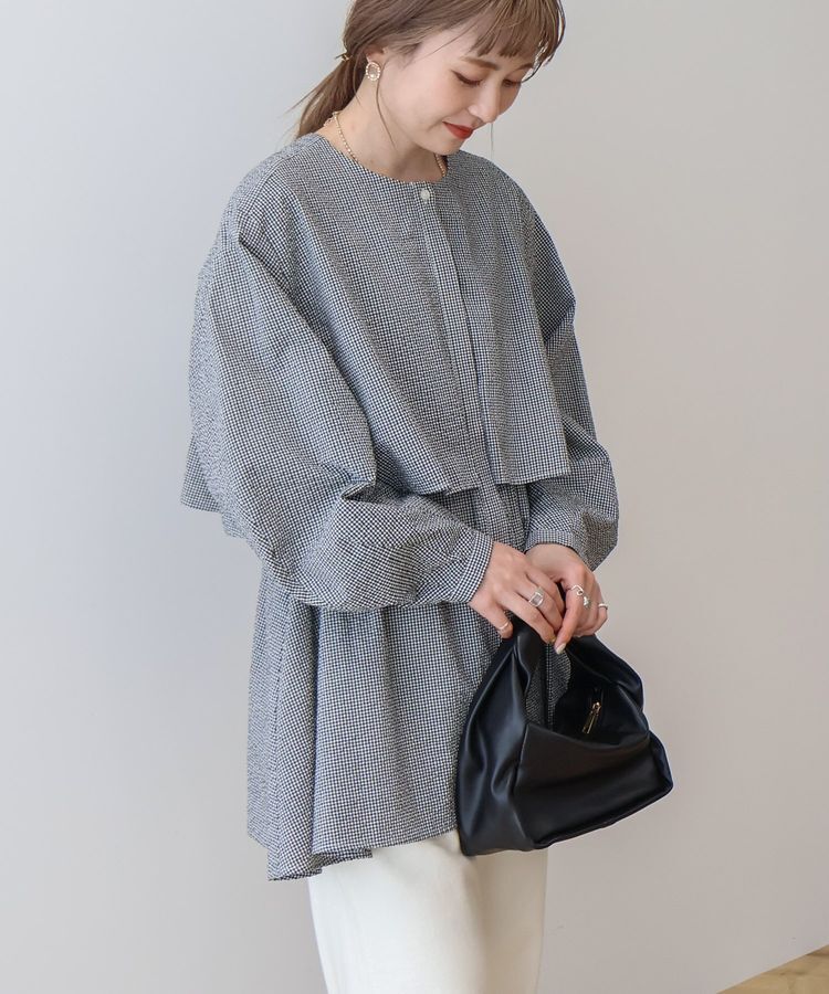 AMERICAN HOLIC「サッカーティアードロングブラウス/チュニック」|シャツ・ブラウス|Gingham Check