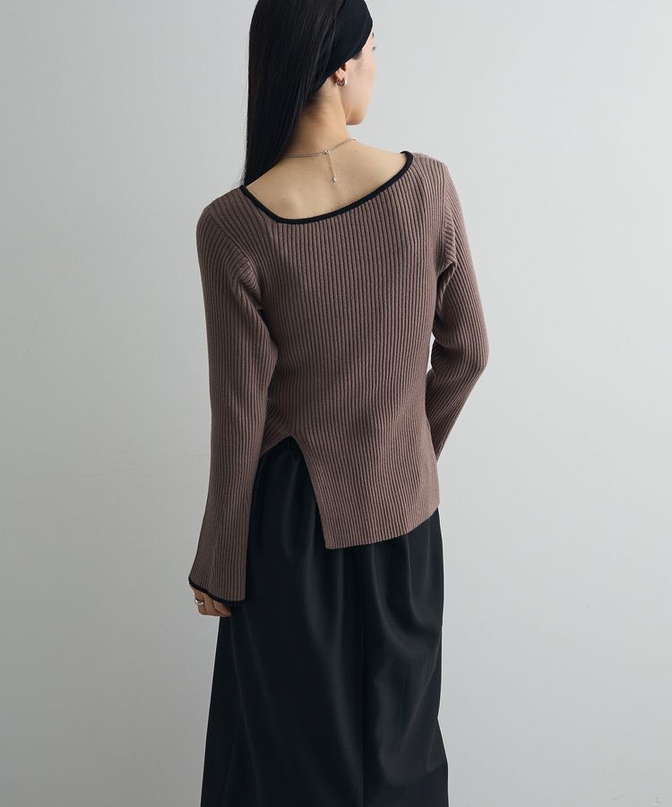 AnriettMusee「前後2wayアシンメトリー袖フレアリブニット」|ニット・セーター|
