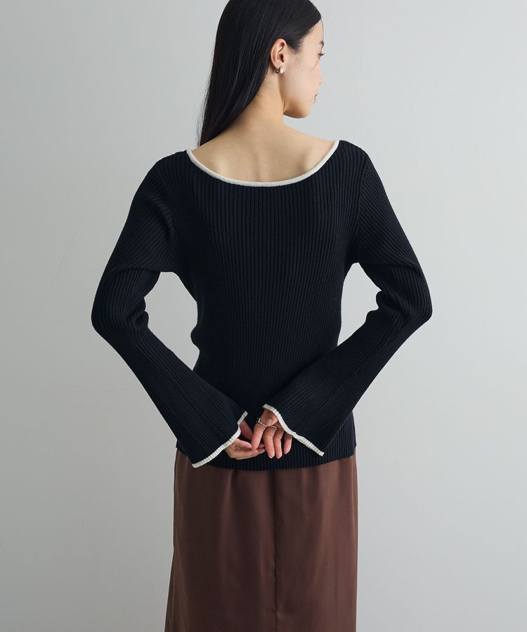 AnriettMusee「前後2wayアシンメトリー袖フレアリブニット」|ニット・セーター|