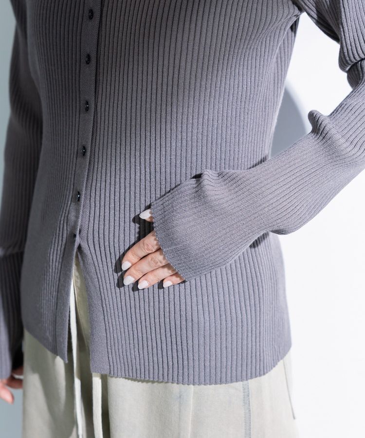 Green Parks「襟付きリブニットカーディガン」|カーディガン|