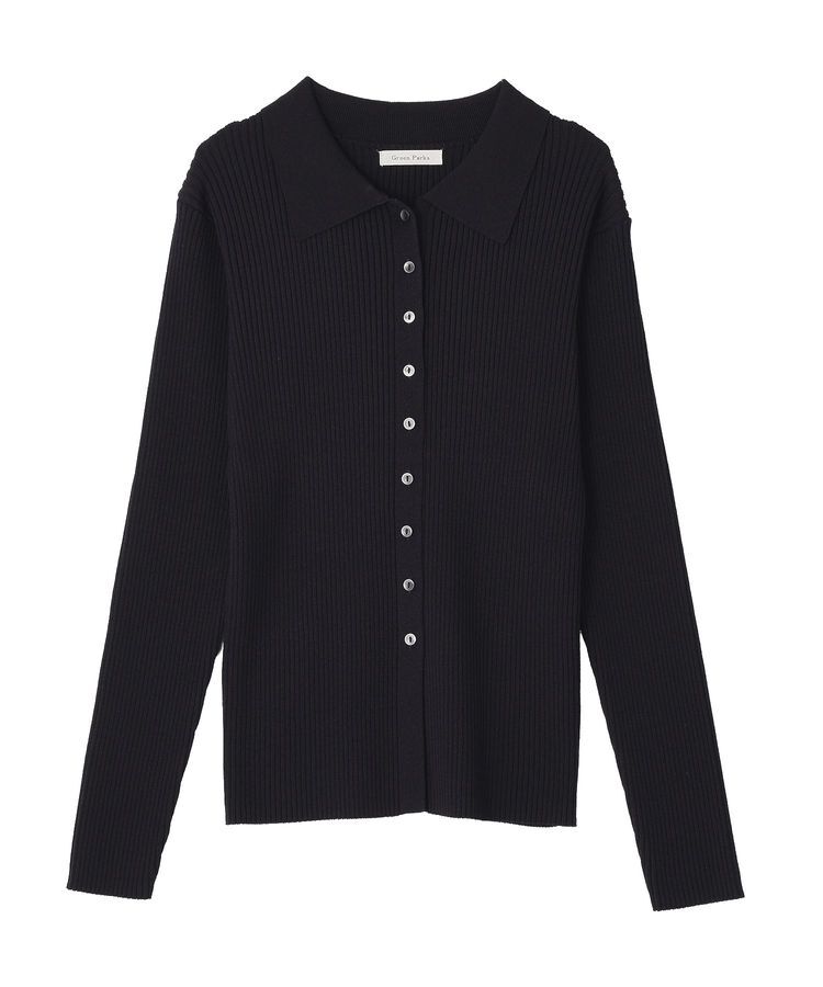 Green Parks「襟付きリブニットカーディガン」|カーディガン|