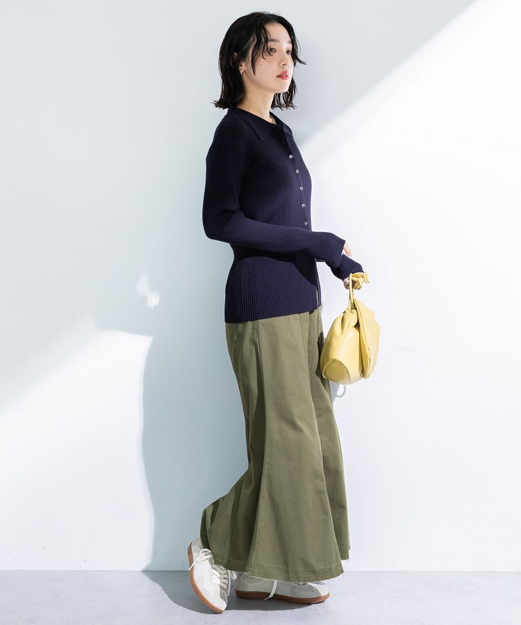 Green Parks「襟付きリブニットカーディガン」|カーディガン|