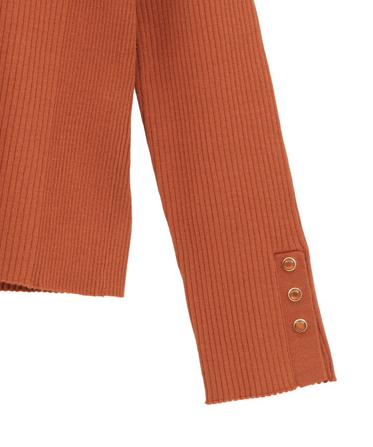 YECCA VECCA「袖釦クルーネックリブニット」|ニット・セーター|