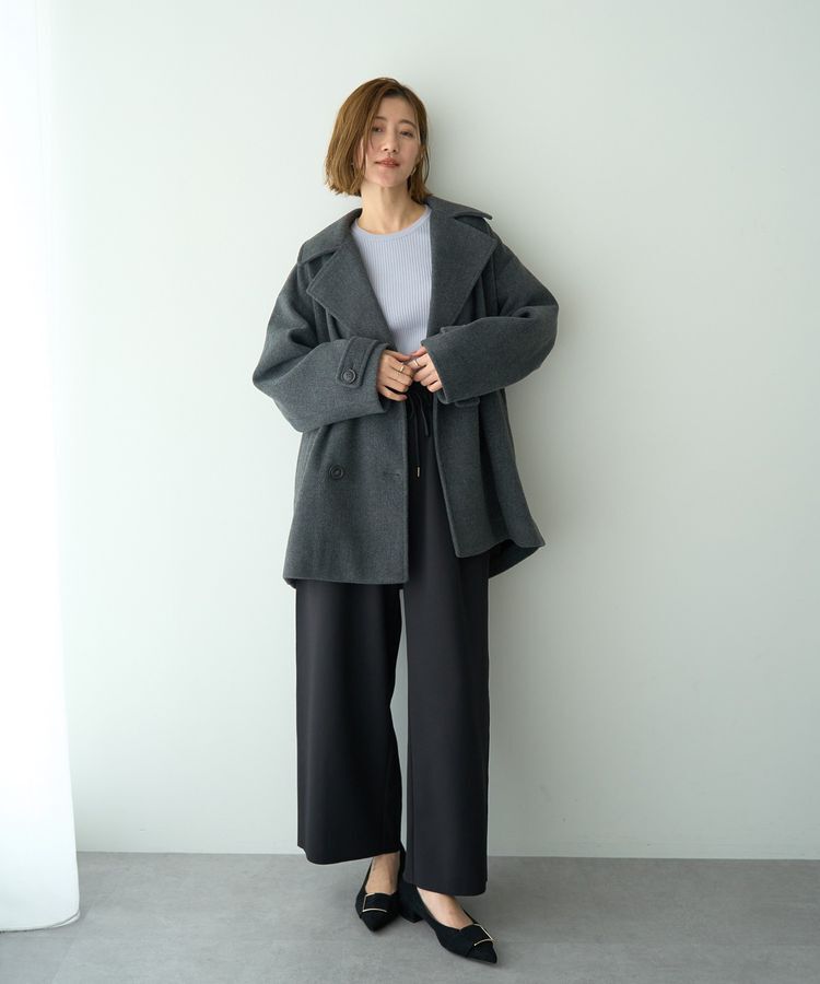 YECCA VECCA「袖釦クルーネックリブニット」|ニット・セーター|