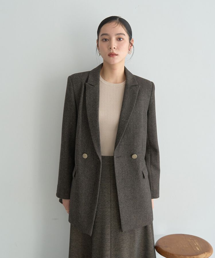 YECCA VECCA「袖釦クルーネックリブニット」|ニット・セーター|