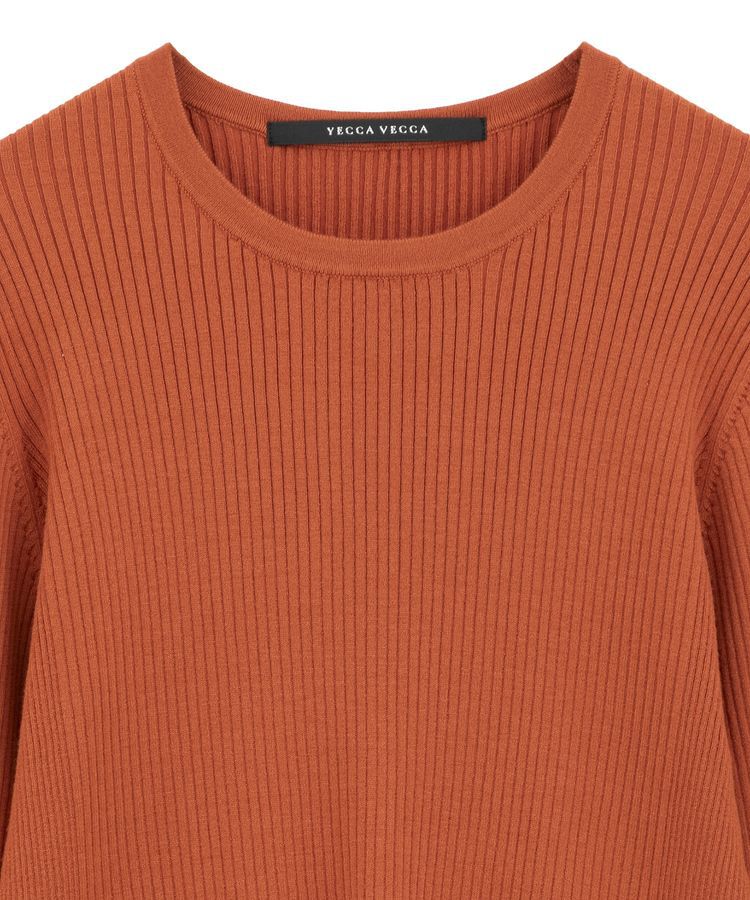YECCA VECCA「袖釦クルーネックリブニット」|ニット・セーター|
