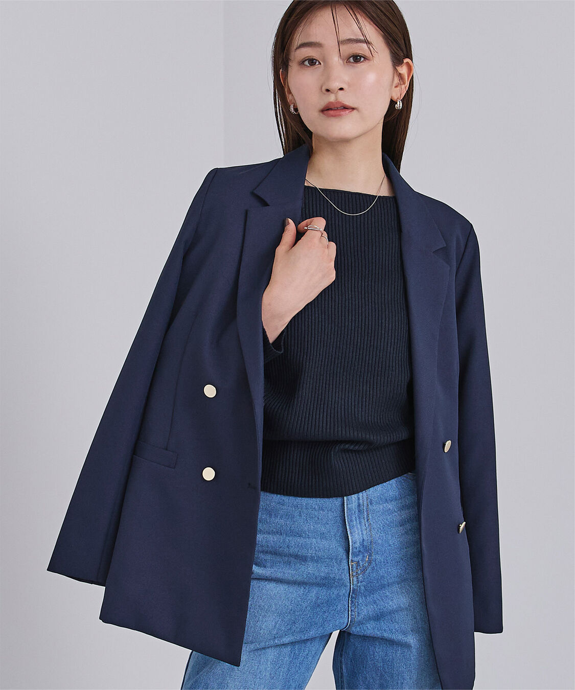 ur's「ボートネックドロップショルダーリブニット」|ニット・セーター|