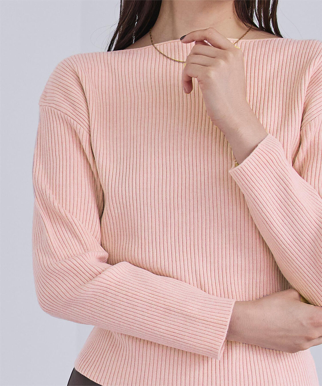 ur's「ボートネックドロップショルダーリブニット」|ニット・セーター|