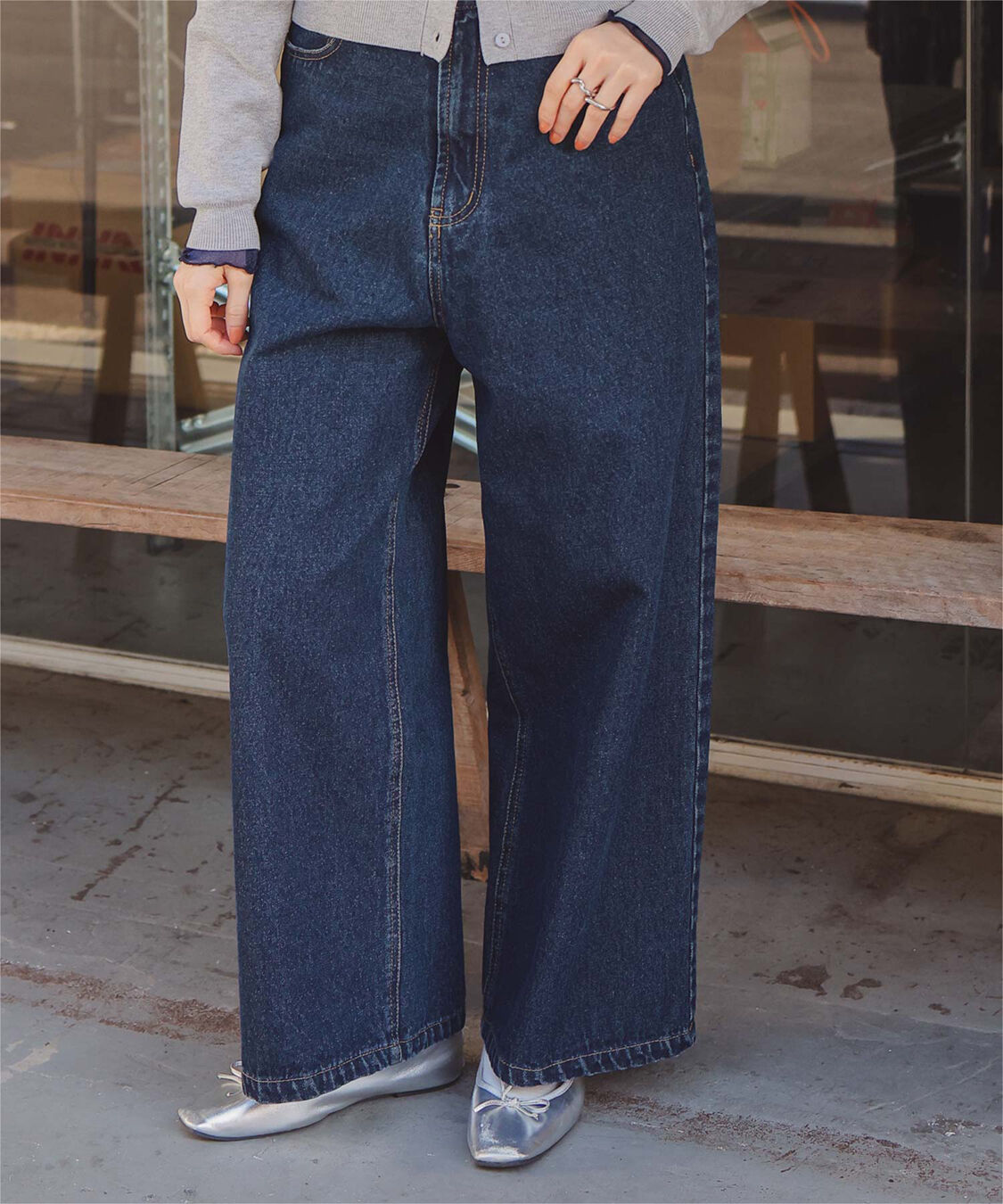 titivate「ワイドルーズデニムパンツ」|デニム|