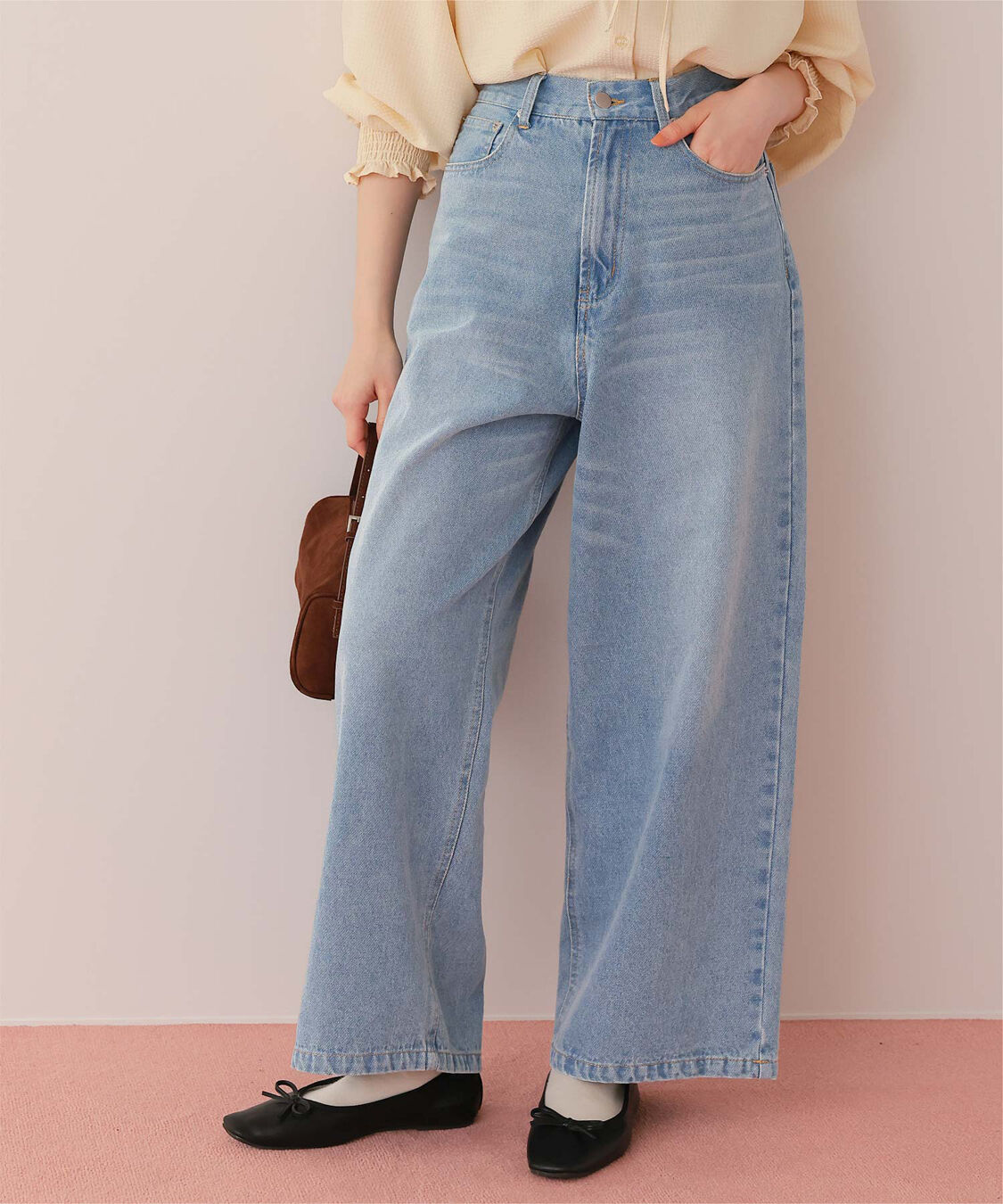 titivate「ワイドルーズデニムパンツ」|デニム|