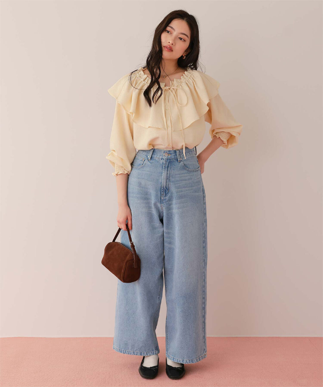 titivate「ワイドルーズデニムパンツ」|デニム|