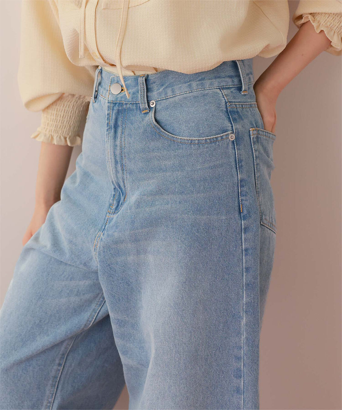 titivate「ワイドルーズデニムパンツ」|デニム|