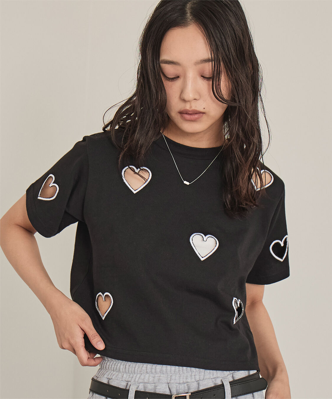 miette「ハートカットTシャツ」|Tシャツ・カットソー|