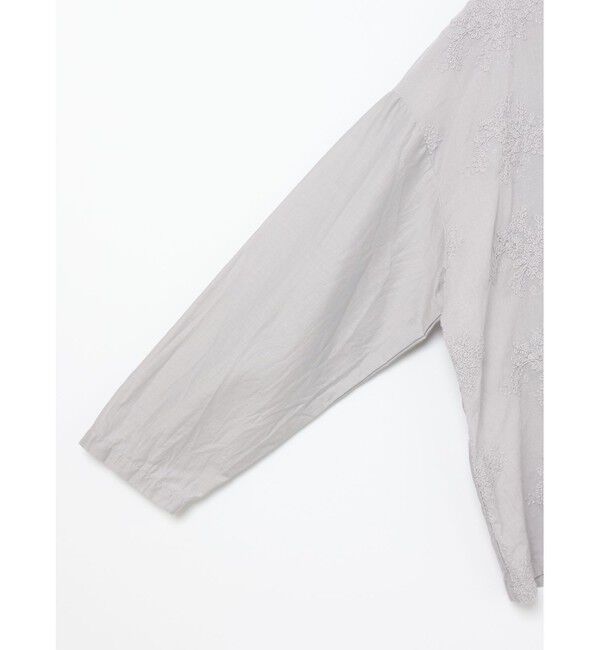 mizuiro ind「mizuiro ind レーススタンドカラーワイドシャツ」|シャツ・ブラウス|