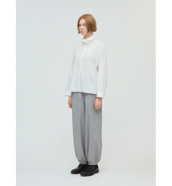 mizuiro ind「mizuiro ind ギャザースタンドカラーシャツ」|シャツ・ブラウス|