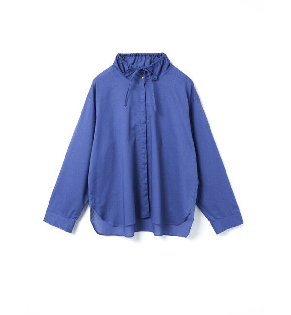 mizuiro ind「mizuiro ind ギャザースタンドカラーシャツ」|シャツ・ブラウス|ブルー