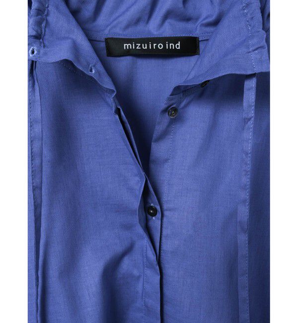 mizuiro ind「mizuiro ind ギャザースタンドカラーシャツ」|シャツ・ブラウス|
