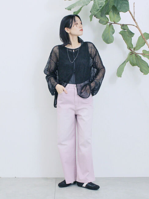 Samansa Mos2 blue「【ECO DENIM 】 ワイドストレートパンツ」|その他|