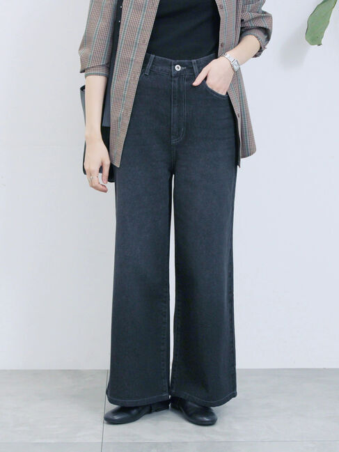 Samansa Mos2 blue「【ECO DENIM 】 ワイドストレートパンツ」|その他|