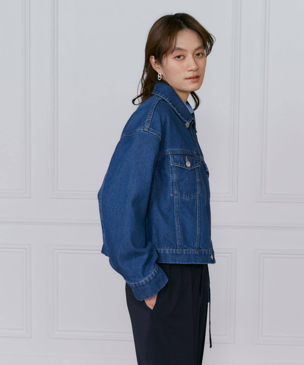 INED「《大きいサイズ》デニムジャケット」|デニムジャケット|