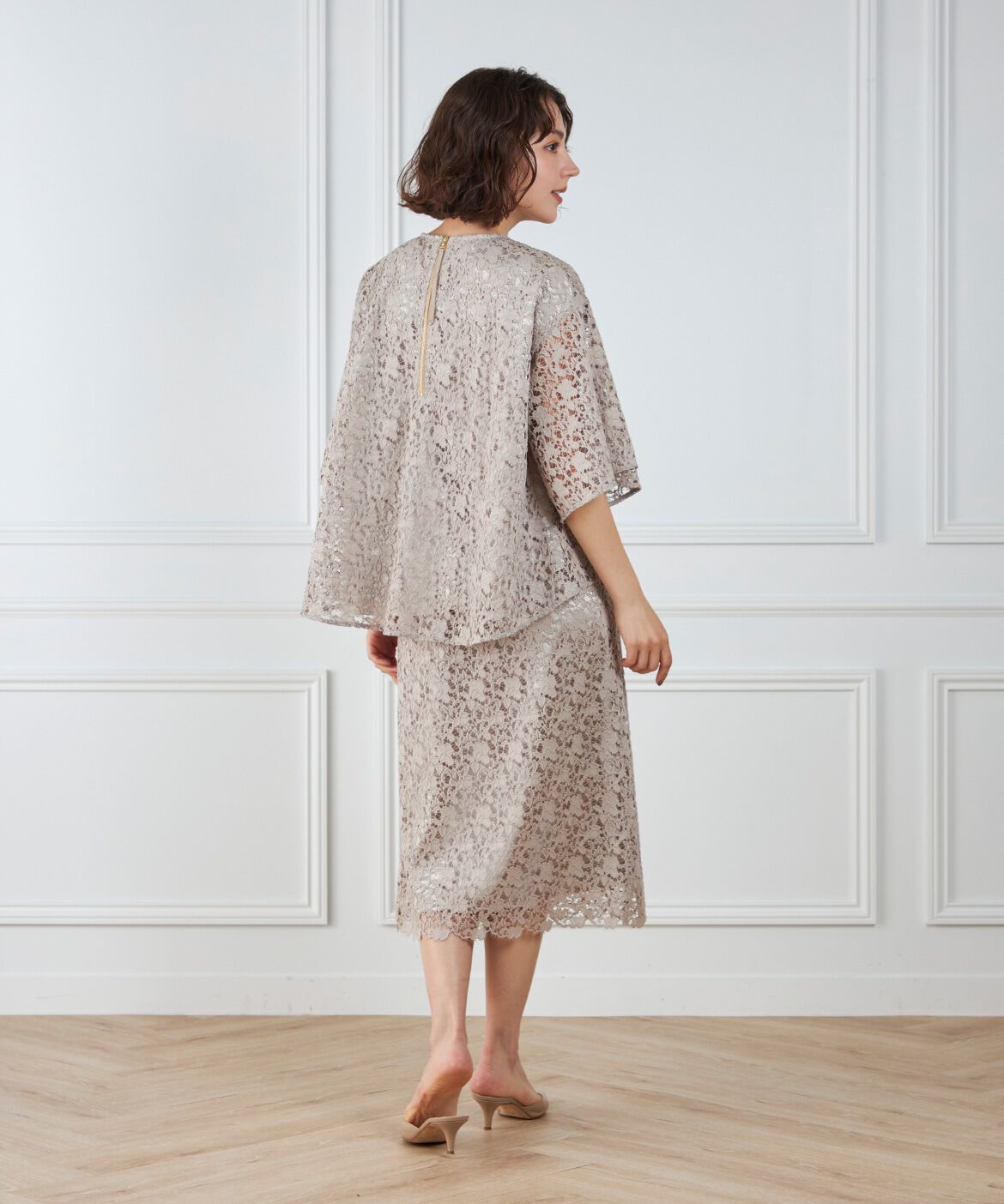 7-IDconcept.「レースセミタイトスカート」|タイト|