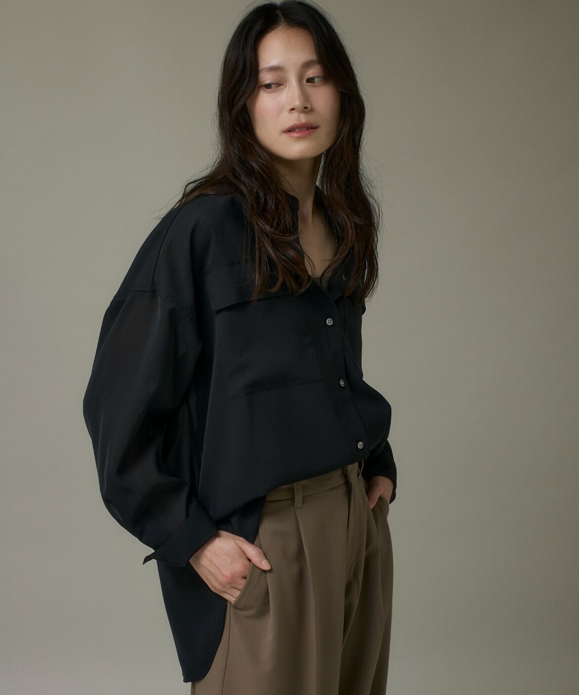 DAY by DAY it&rsquo;s international「オーバーサイズシアーシャツ」|シャツ・ブラウス|ブラック