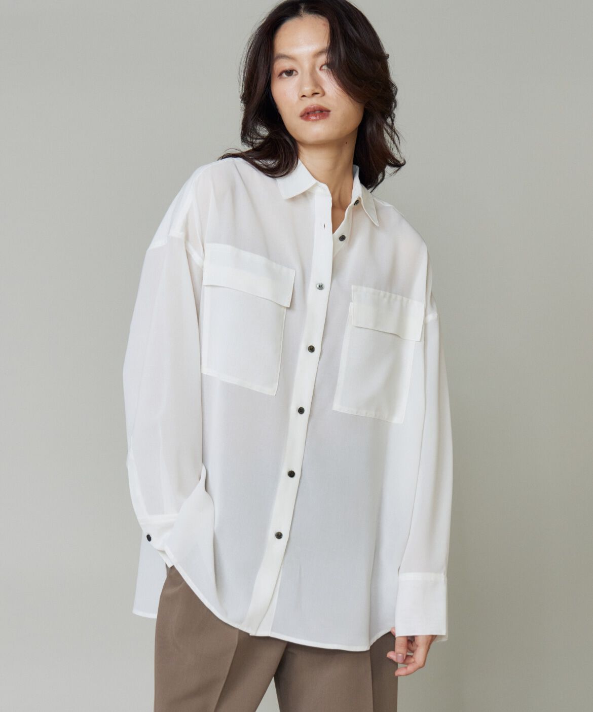 DAY by DAY it&rsquo;s international「オーバーサイズシアーシャツ」|シャツ・ブラウス|オフホワイト1