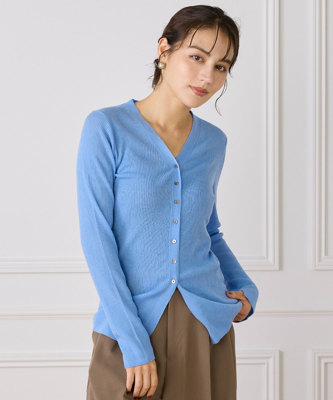 DAY by DAY it&rsquo;s international「Vネックリブニットカーディガン《Melty air wool》」|カーディガン|