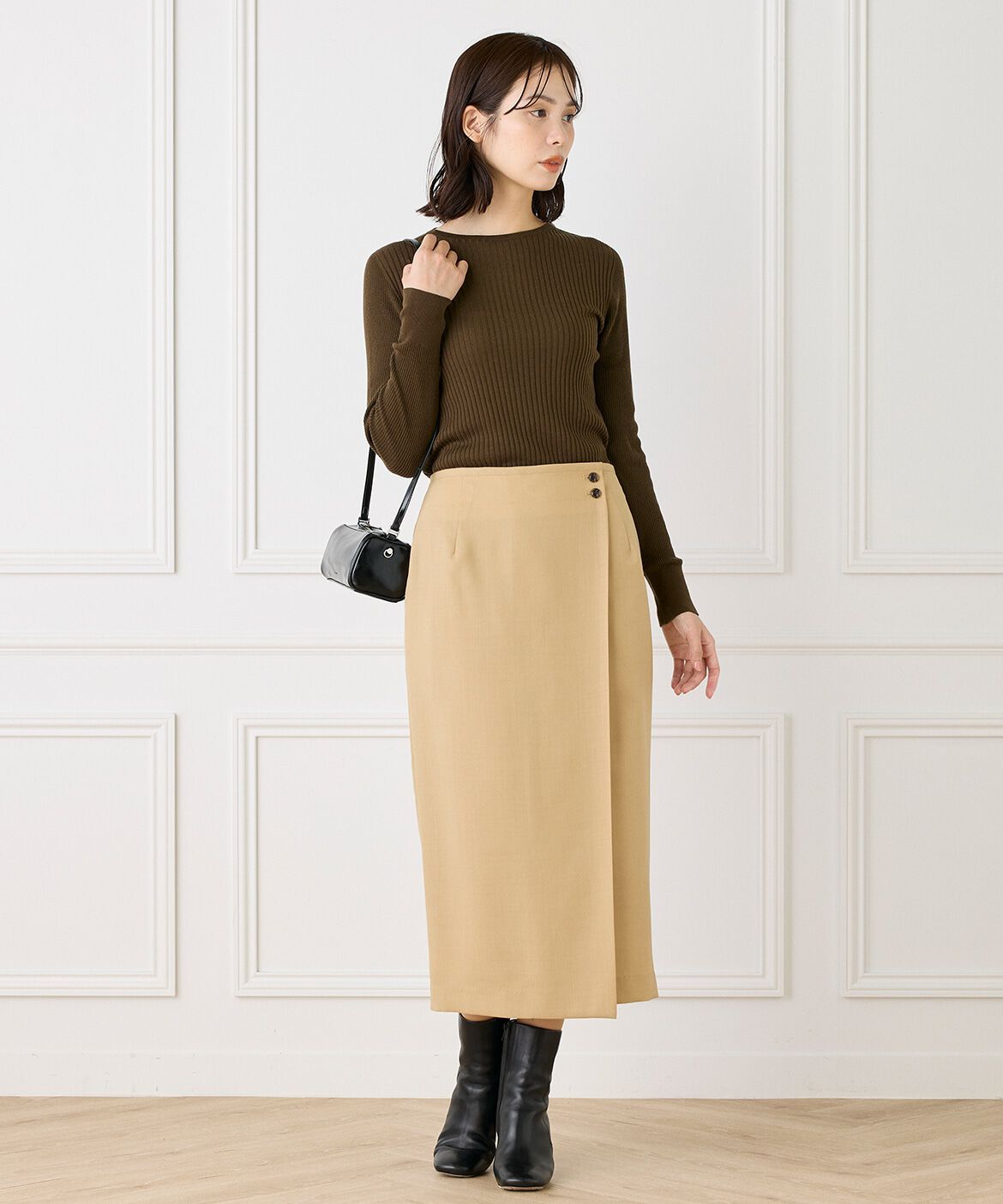 INED「《Cuoo》ホールガーメントクルーネックリブニット」|ニット・セーター|