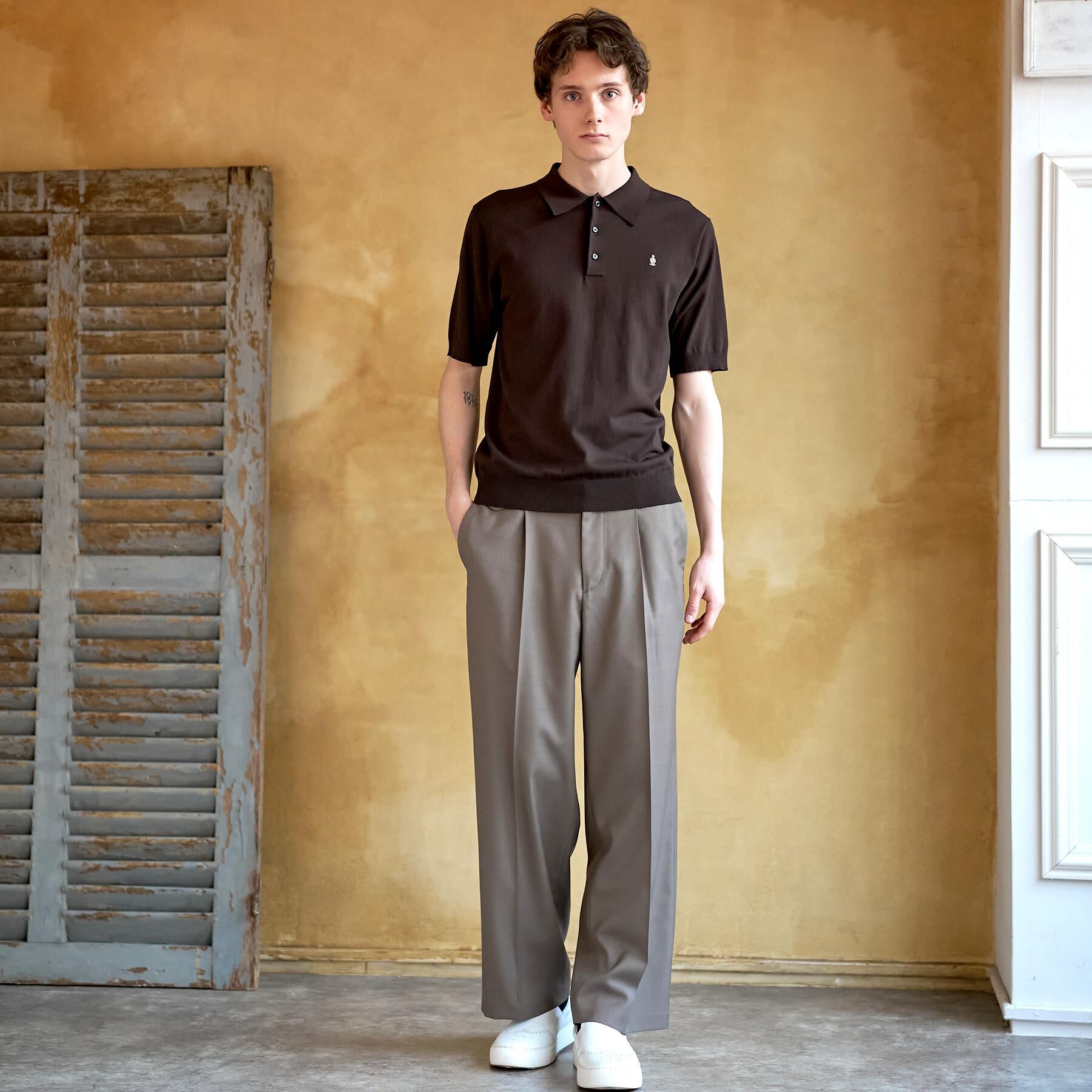 DRESSTERIOR「コットンシルク混 ニットポロシャツ」|ニット・セーター|