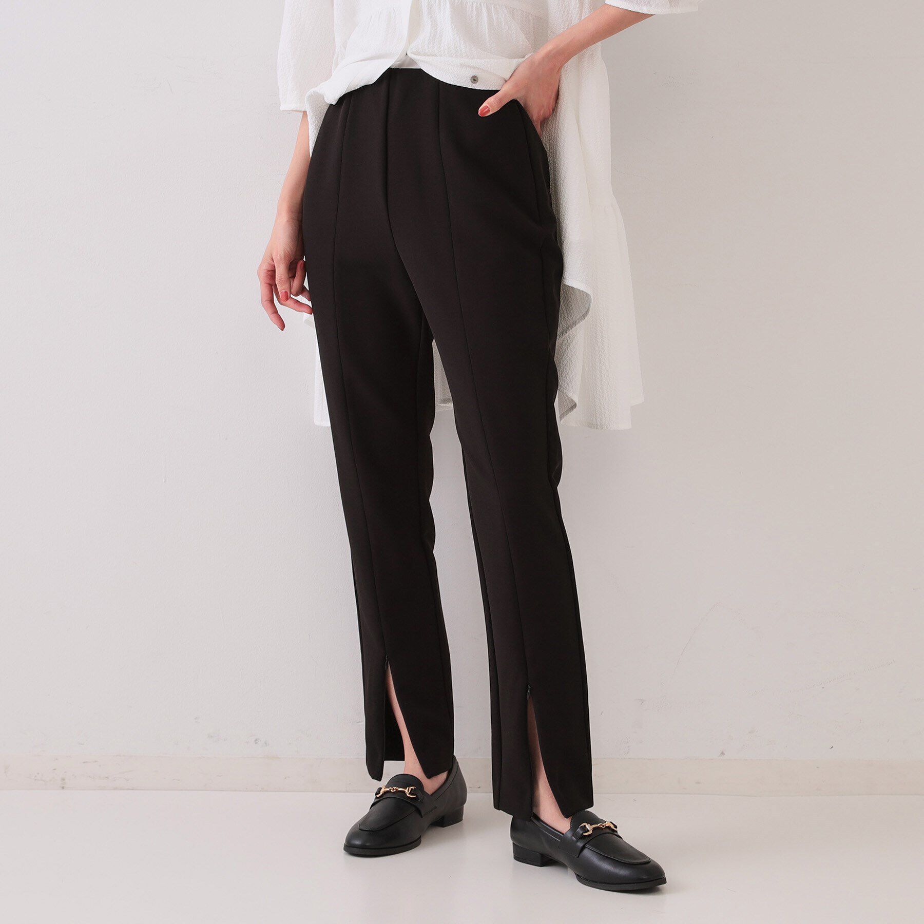 OPAQUE.CLIP「ストレッチ フロントスリットZIPスティックパンツ【洗濯機洗い可】」|その他|