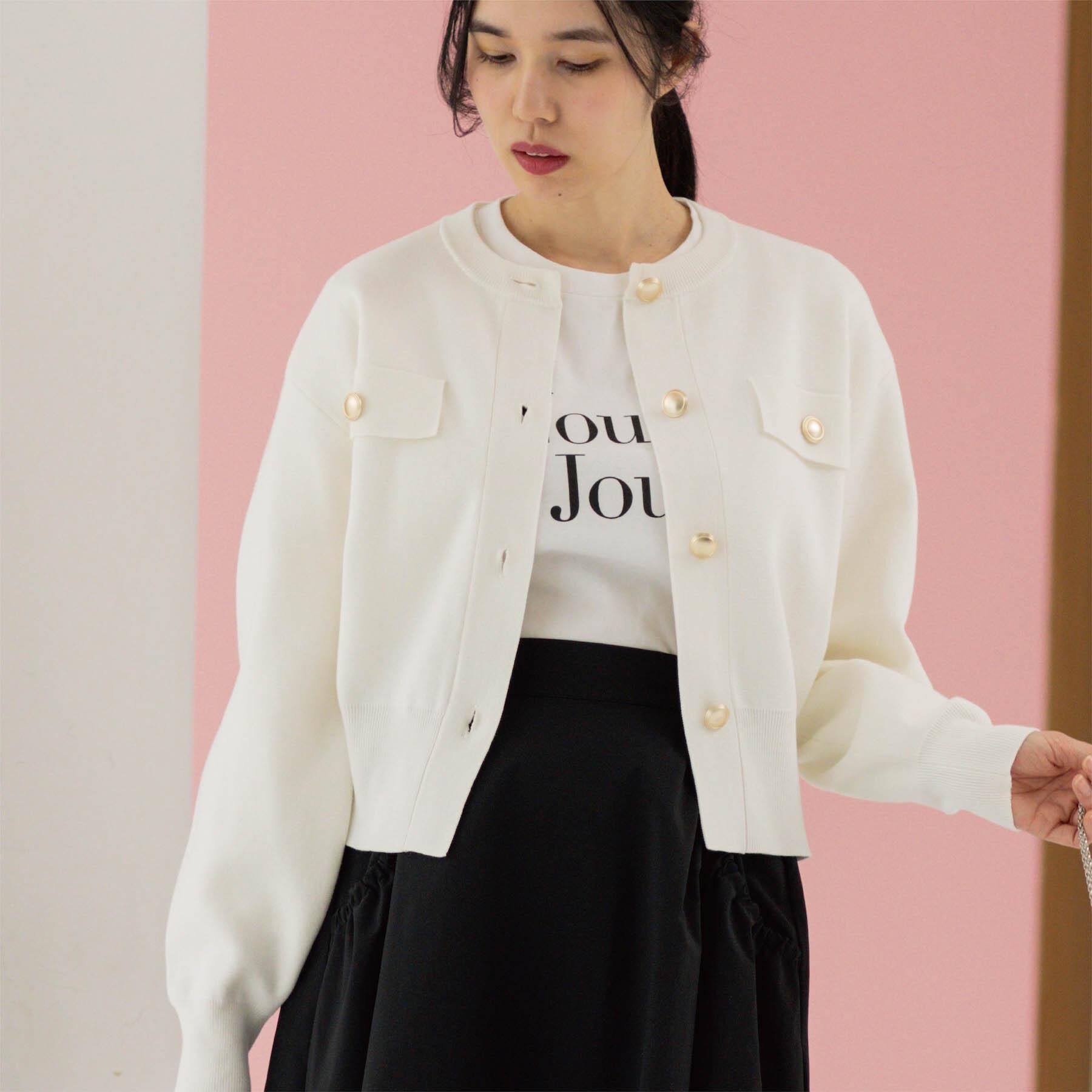 OPAQUE.CLIP「フラップポケット金ボタンニットカーディガン【洗濯機OK】」|カーディガン|