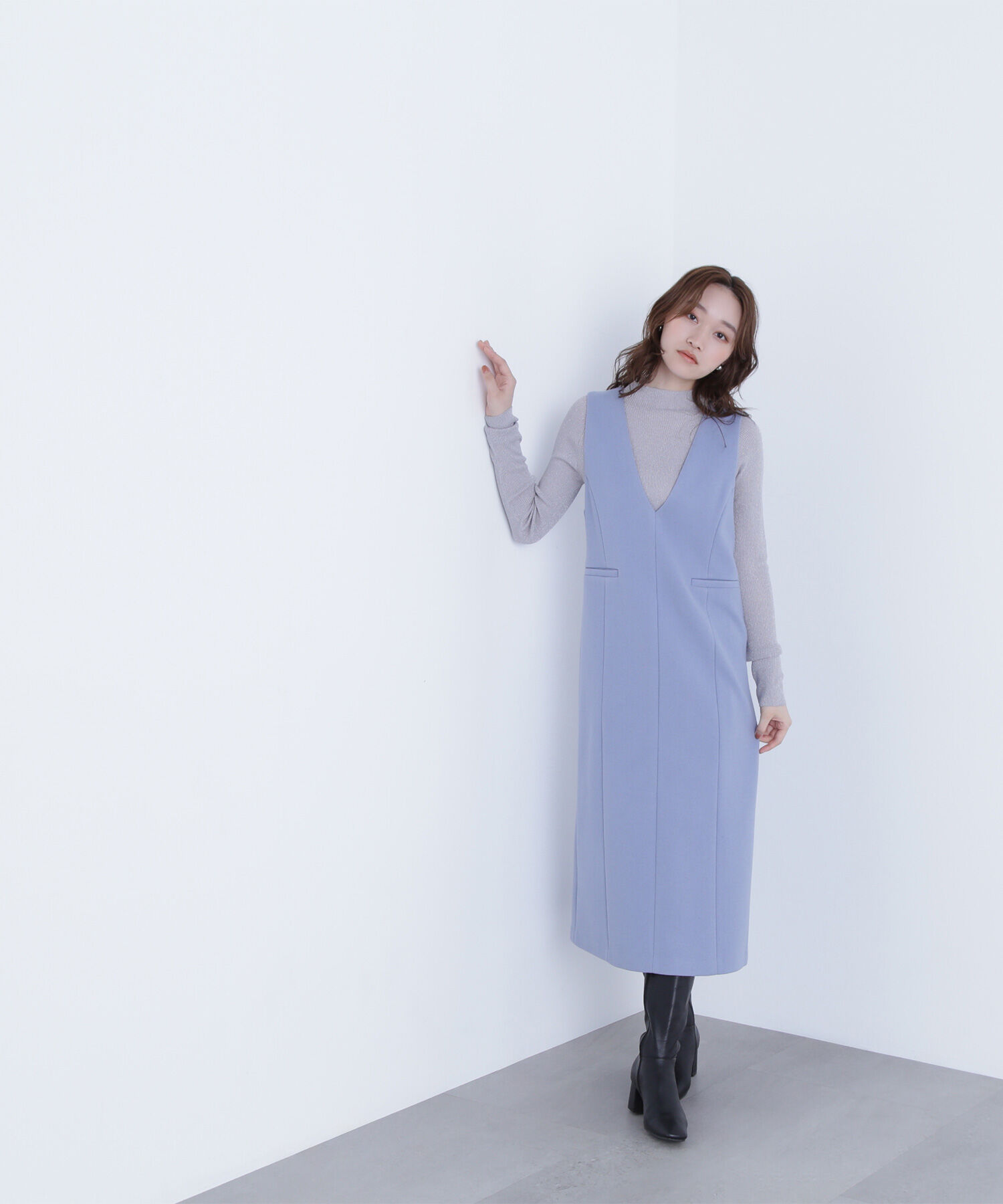  「ハイネックラメリブニット」|ニット・セーター|