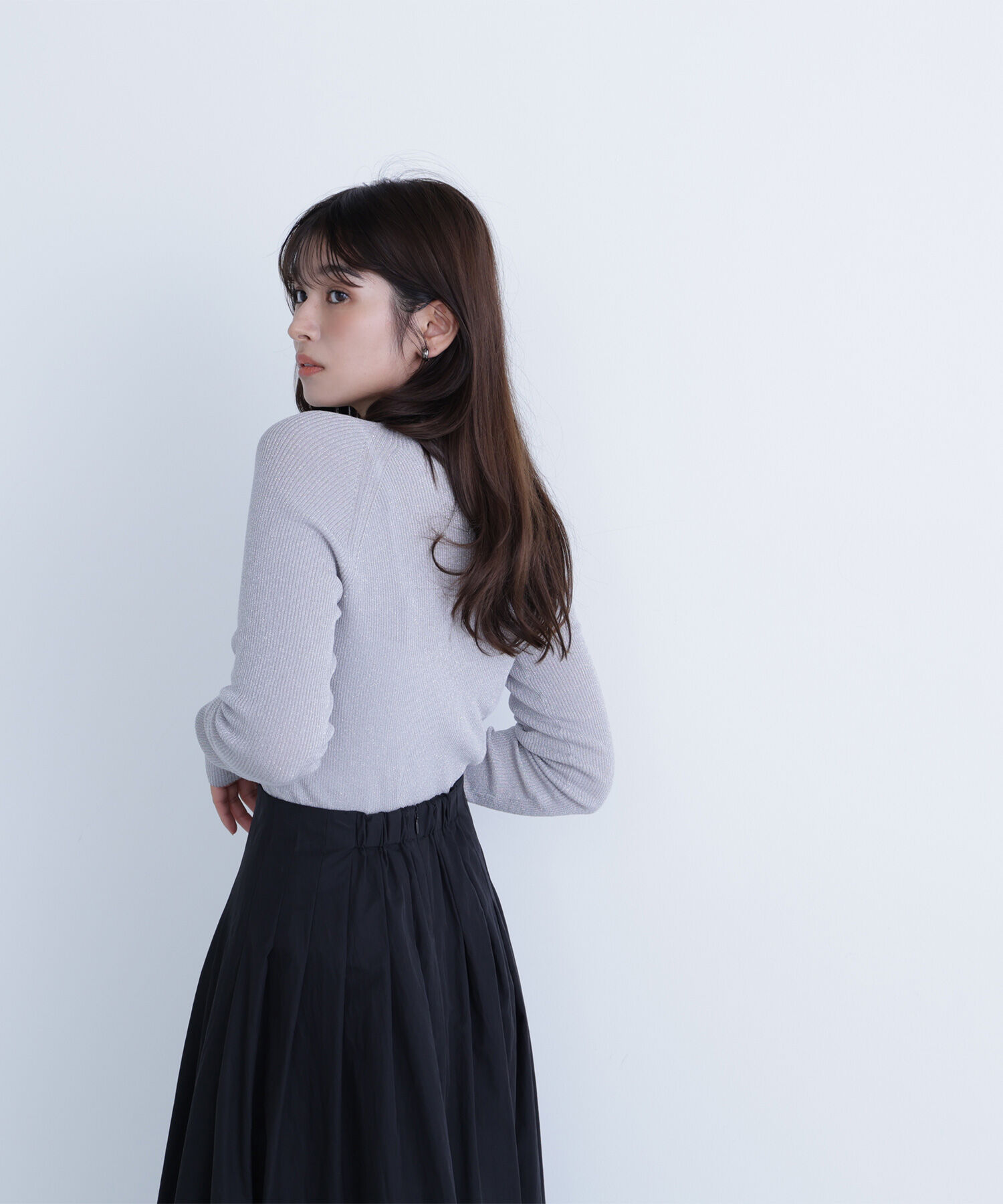  「ハイネックラメリブニット」|ニット・セーター|