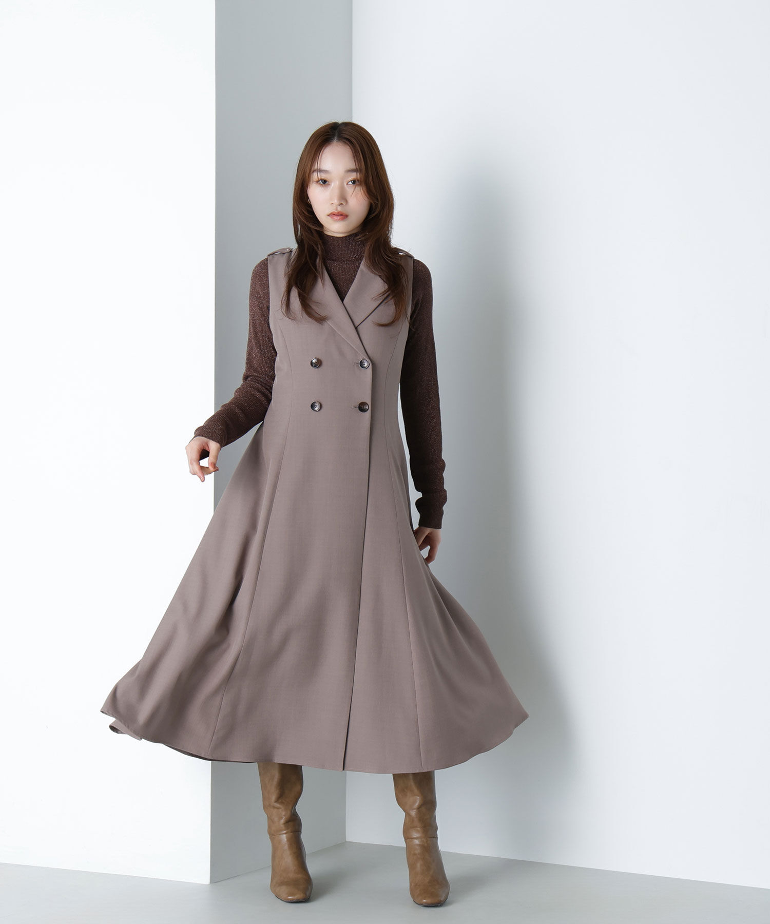  「ハイネックラメリブニット」|ニット・セーター|