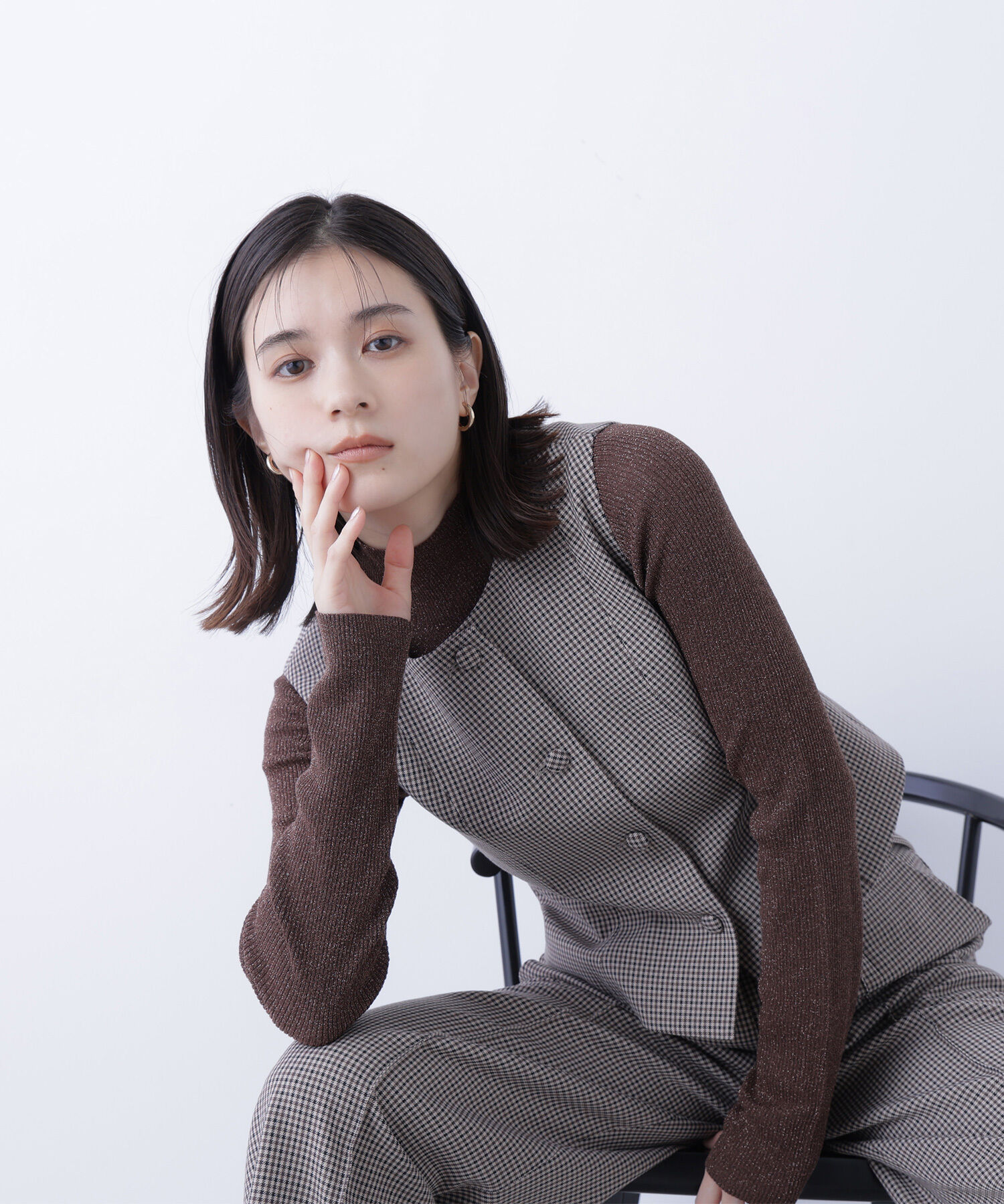  「ハイネックラメリブニット」|ニット・セーター|