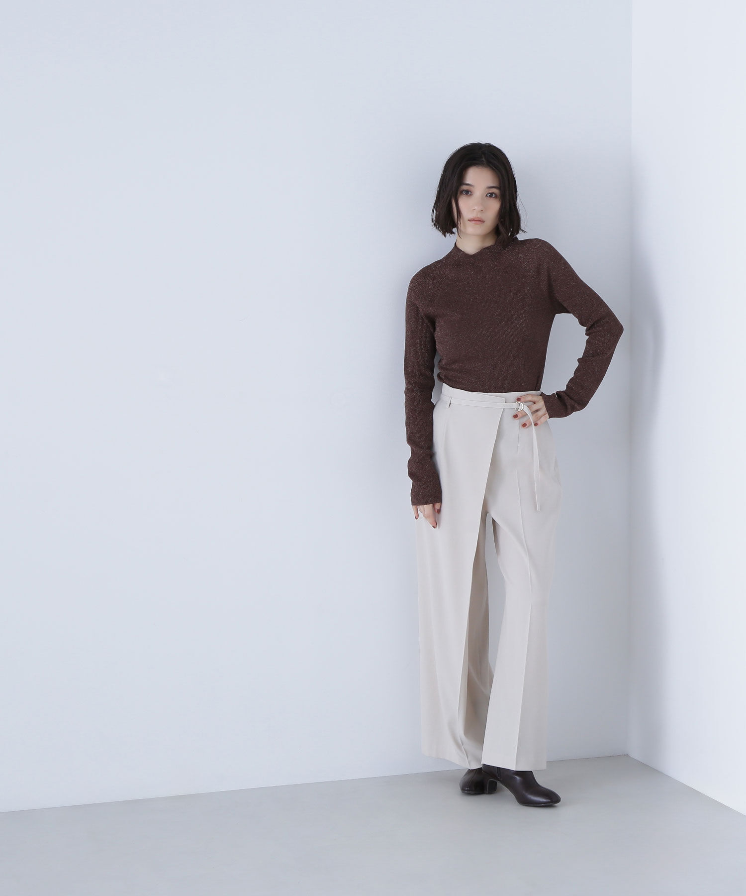  「ハイネックラメリブニット」|ニット・セーター|