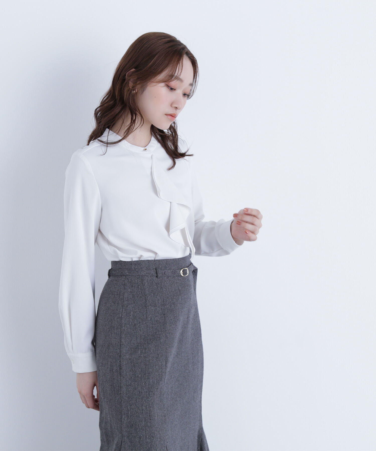  「ダブルラッフルボウブラウス」|シャツ・ブラウス|