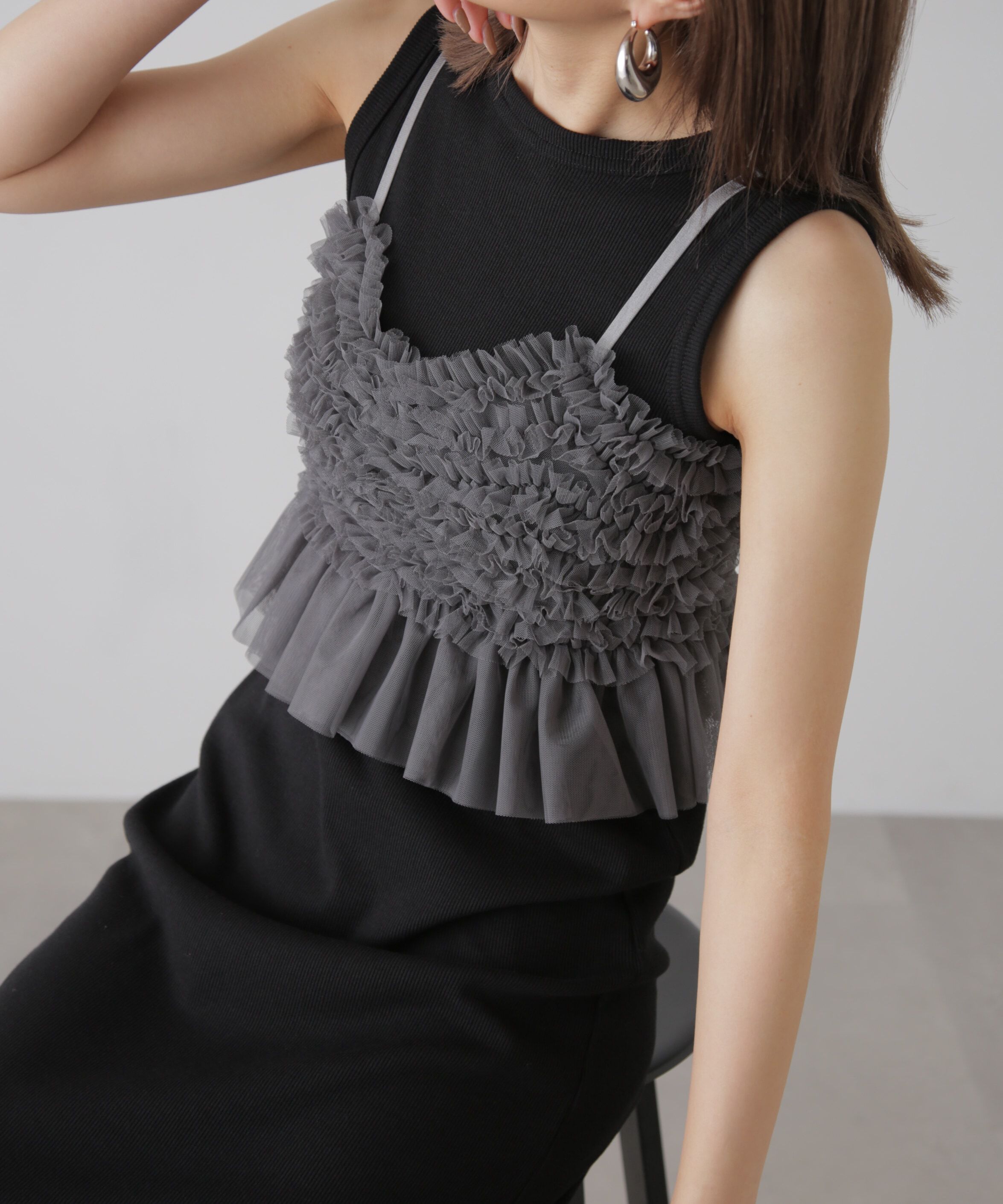  「チュールフリルペプラムビスチェ」|シャツ・ブラウス|