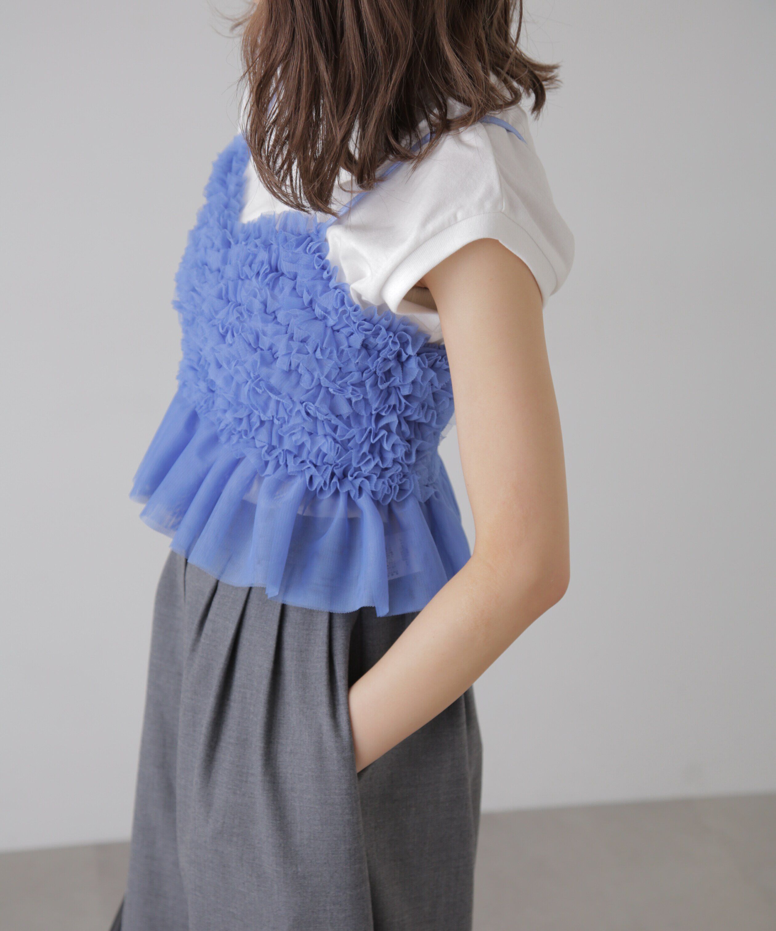  「チュールフリルペプラムビスチェ」|シャツ・ブラウス|