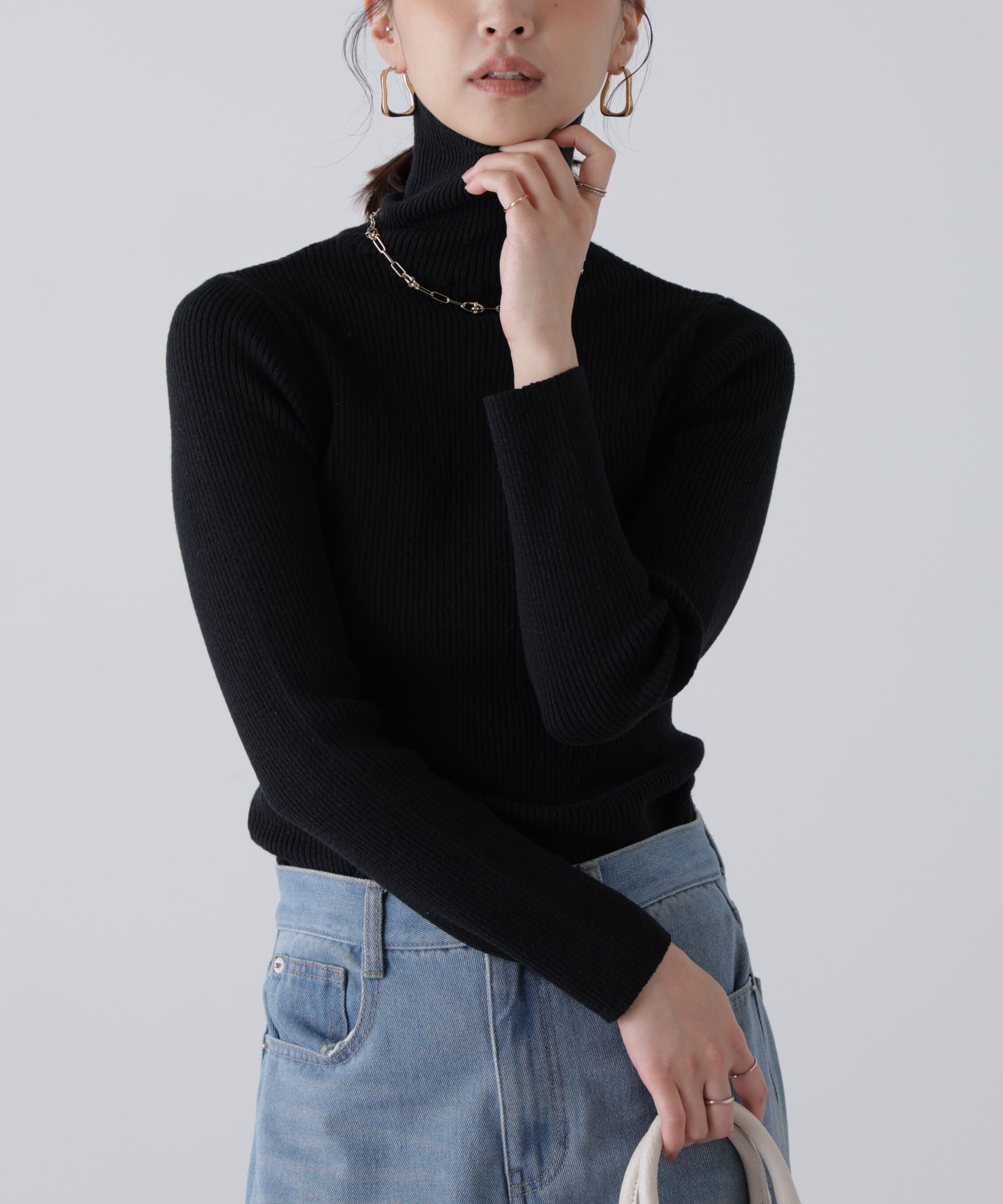  「タートルネックリブニット」|ニット・セーター|