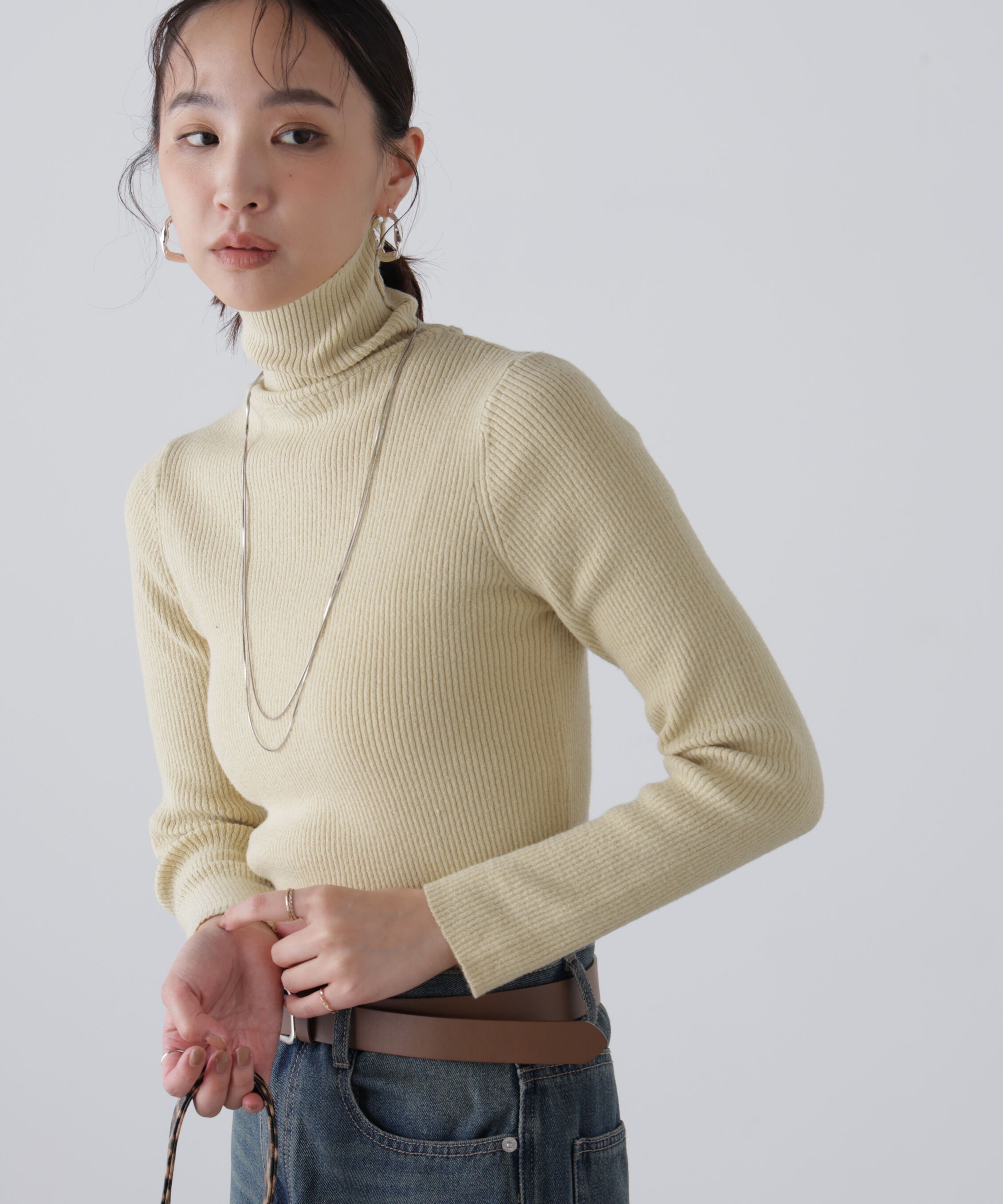  「タートルネックリブニット」|ニット・セーター|