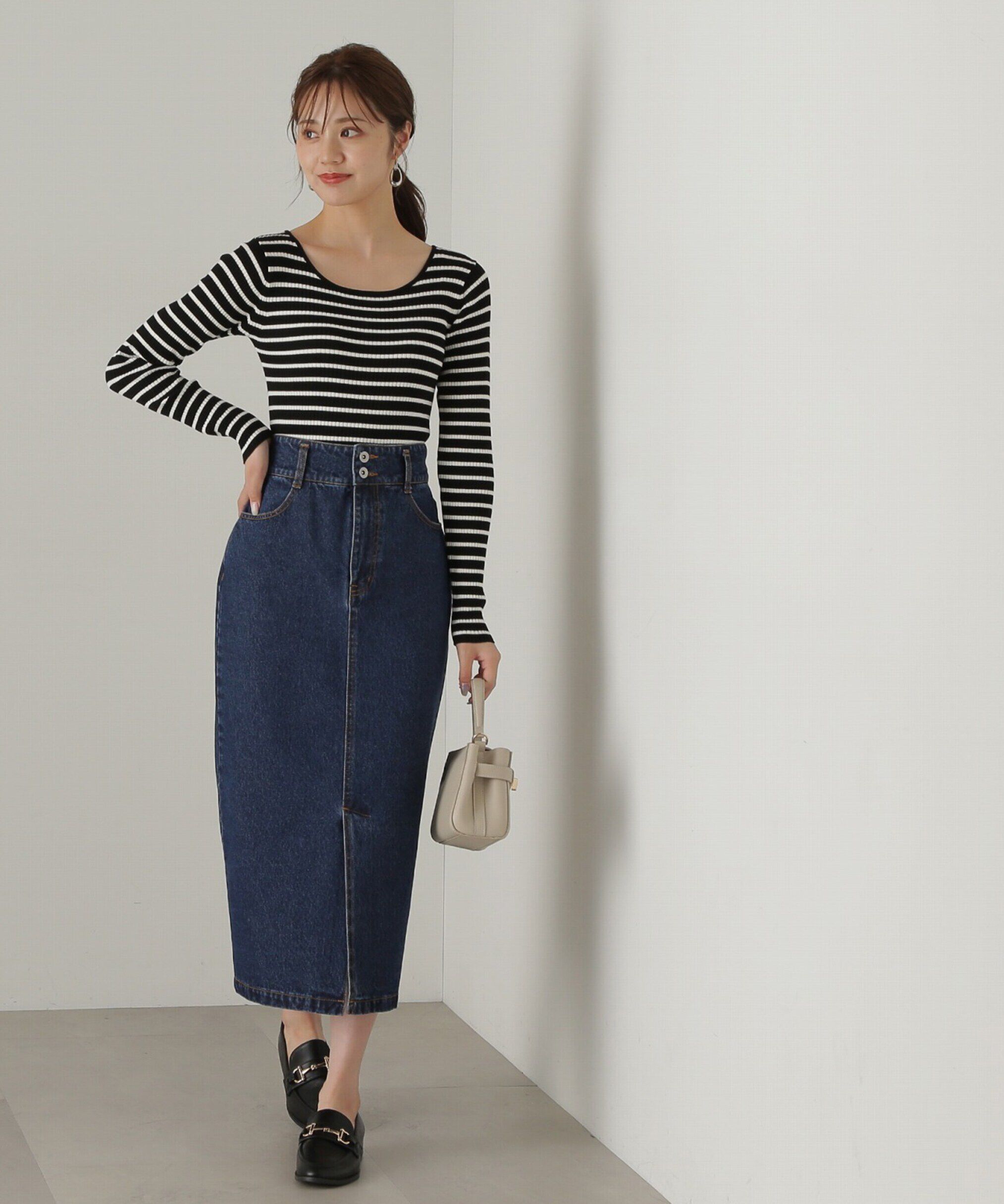 PROPORTION BODY DRESSING「ボーダーリブニット　24AW」|ニット・セーター|