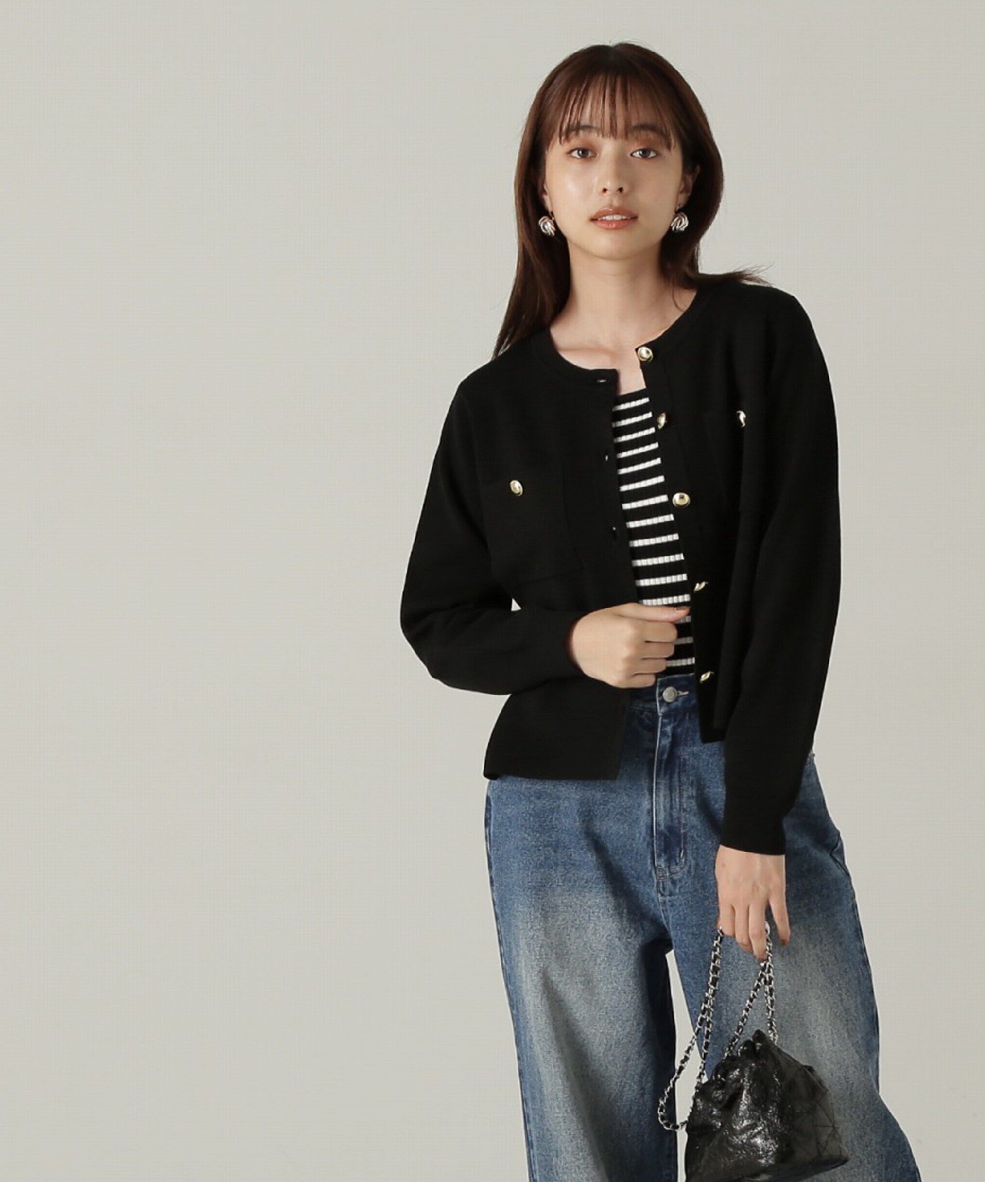 PROPORTION BODY DRESSING「ボーダーリブニット　24AW」|ニット・セーター|
