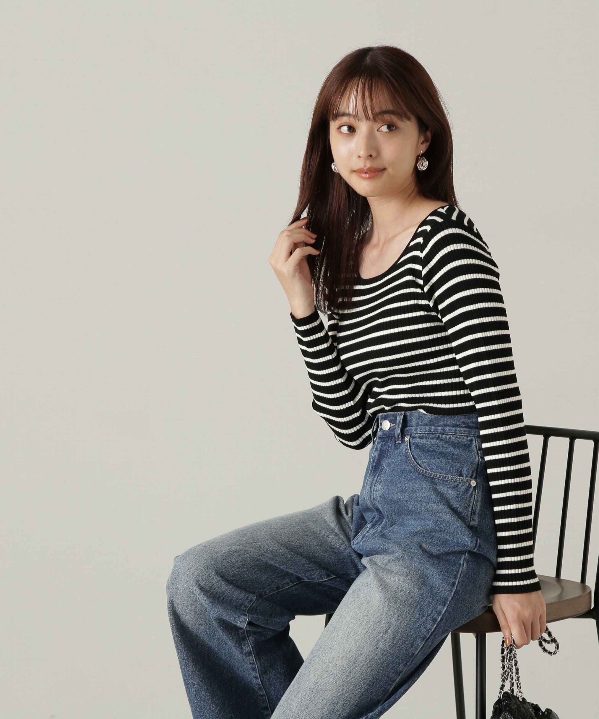 PROPORTION BODY DRESSING「ボーダーリブニット　24AW」|ニット・セーター|