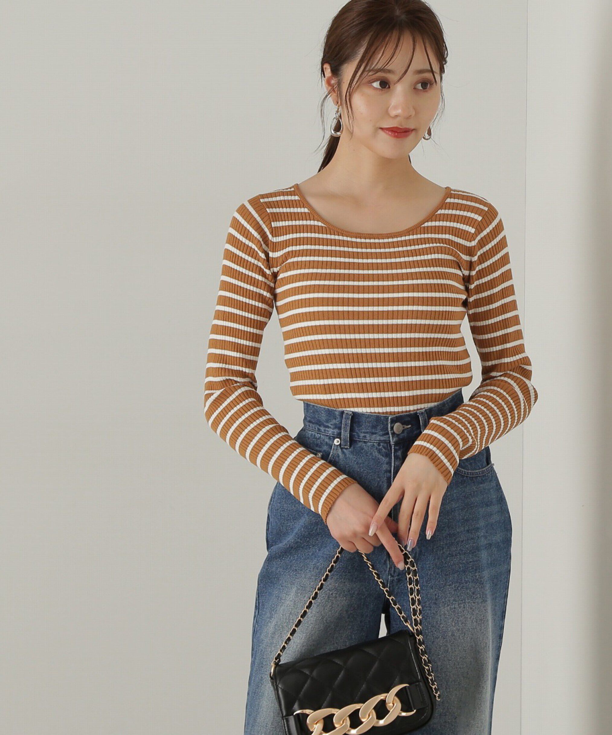 PROPORTION BODY DRESSING「ボーダーリブニット　24AW」|ニット・セーター|